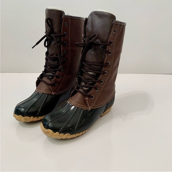 Sporto Daphne The Original Duck Boots leather shearling lined lace up boot 6 - Picture 11 of 13